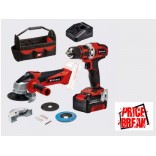 CONJUNTO EINHELL REBARBADORA + BERBEQUIM A BATERIA + ACESSÓRIOS